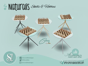 Sims 4 — Naturalis Chess table by SIMcredible! — by SIMcredibledesigns.com available at TSR 6 colors in + variations