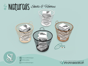 Sims 4 — Naturalis Basket bookcase by SIMcredible! — by SIMcredibledesigns.com available at TSR 4 colors variations