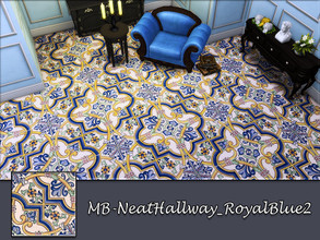 Sims 4 — MB-NeatHallway_RoyalBlue2 by matomibotaki — MB-NeatHallway_RoyalBlue2, elegant vintage tile floor, part of the