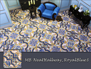Sims 4 — MB-NeatHallway_RoyalBlue3 by matomibotaki — MB-NeatHallway_RoyalBlue3, elegant vintage tile floor, part of the