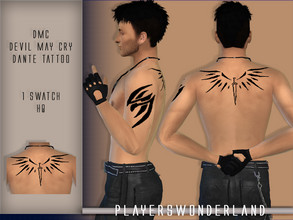 Sims 4 — Devil May Cry Dante Tattoo by PlayersWonderland — 1 Swatch HQ Custom thumbnail