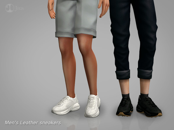 Sims 4 — Jius-Men's Leather sneakers 01 by Jius — -Men's Leather sneakers -3 colors -Everyday/Athletic -Custom thumbnail