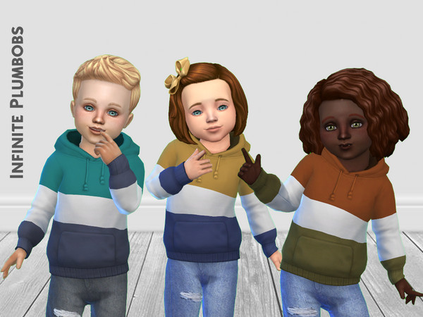 Sims 4 — IP Toddler Autumn Block Hoodie by InfinitePlumbobs — Toddler Autumn Block Hoodie - 10 Swatches - Suitable for