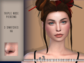 Sims 4 — Triple Nose Piercing - CC Colaboration Part 5 by PlayersWonderland — This is part five of the CC colaboration