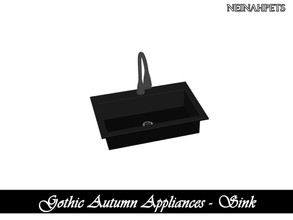 Sims 4 — Gothic Autumn Appliances - Sink {Mesh Required} by neinahpets — A black sleek kitchen sink.