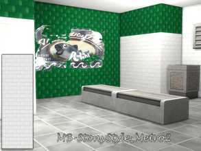 Sims 4 — MB-StonyStyle_Metro2 by matomibotaki — MB-StonyStyle_Metro2 underground/subway pure white tile wall , part of