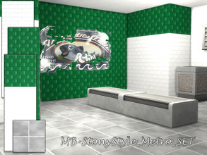 Sims 4 — MB-StonyStyle_Metro_SET by matomibotaki — MB-StonyStyle_Metro underground/subway wall and floor set, with white