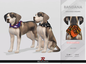 Sims 4 — Halloween Bandana for Small Dogs 01 - Cats & Dogs needed by remaron — -10 Swatches available -Custom CAS