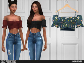 Sims 4 — ShakeProductions 541 - Top by ShakeProductions — Tops/Blouses New Mesh All LODs Handpainted 13 Colors Credits;