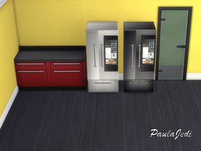Sims 4 — Smart Fridge by paulajedi — This smart refrigerator comes in stainless steel or black. 