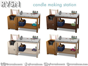 Sims 4 — Tool Time Candle Making Table by RAVASHEEN — Feel the warm sense of accomplishment that comes from crafting