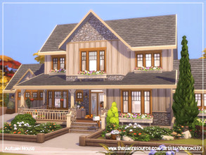 Sims 4 — Autumn House - Nocc by sharon337 — 40 x 30 lot. Value $165,730 3 Bedrooms 4 Bathrooms Living Room Kitchen Dining
