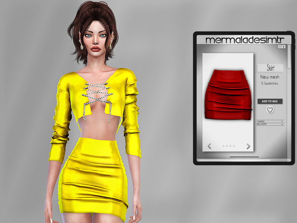 Sims 4 — Set- Skirt MC87 by Mermalade — New Mesh 5 Swatches All Lods All Maps Teen to Elder For Female I hope you like it