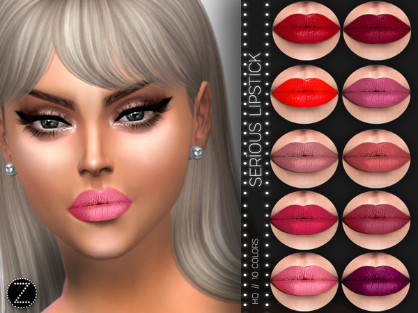 Sims 4 — SERIOUS LIPSTICK Z04 by ZENX — -Base Game -All Age -For Female -10 colors -Works with all of skins -Compatible