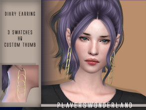 Sims 4 — Diary Earring by PlayersWonderland — 3 Swatches HQ Custom thumbnail All LODs