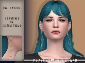 Sims 4 — Oval Earring by PlayersWonderland — 3 Swatches HQ Custom thumbnail All LODs