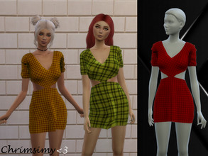 Sims 4 — Mini Cut Dress by chrimsimy — -female full body -25 swatches -custom thumbnail -all LODs -hq compatible Hope you