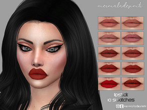 Sims 4 — Lipstick MM12 by mermaladesimtr — 10 Swatches All ages For; Female