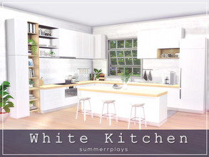Sims 4 — White Kitchen - ROOM  by Summerr_Plays — A modern white kitchen. 