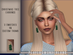 Sims 4 — Christmas Tree Earrings by PlayersWonderland — 3 Swatches HQ Custom thumbnail ((Thanks to Ravasheen who helped