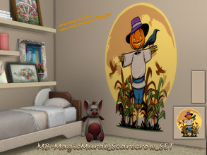 Sims 4 — MB-MagicMural_Scarecrow_SET by matomibotaki — MB-MagicMural_Scarecrow_SET, this set contains one wall mural