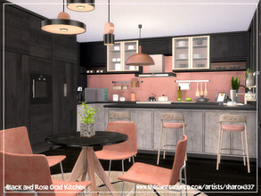 Sims 4 — Black and Rose Gold Kitchen by sharon337 — A lovey Kitchen to help your Sims master their cooking skills. 6 x 8