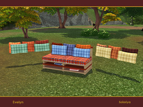 Sims 4 — Evelyn. Pillows for Loveseat by soloriya — Five pillows in one mesh for loveseat. Part of Evelyn set. 3 color