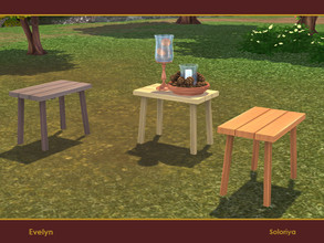 Sims 4 — Evelyn. Coffee table by soloriya — Wooden cofee table. Part of Evelyn set. 3 color variations. Category: