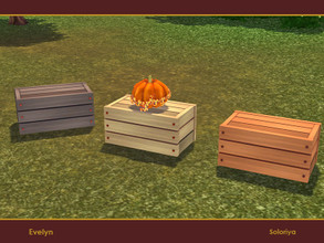 Sims 4 — Evelyn. Coffee Table Crate by soloriya — Wooden coffee table crate. Part of Evelyn set. 3 color variations.