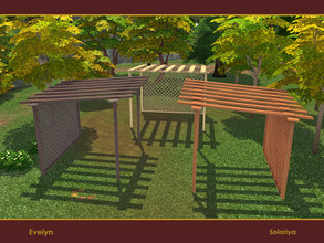 Sims 4 — Evelyn. Pergola by soloriya — Wooden pergola. Part of Evelyn set. 3 color variations. Category: Decoraitve -