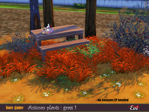 Sims 4 — Autumn plants 2 by evi — Summer is ended. Welcome autumn with dry grass