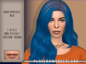 Sims 4 — Mouthpreset N23 by PlayersWonderland — Custom thumbnail Non default You can find it by clicking on the mouth of