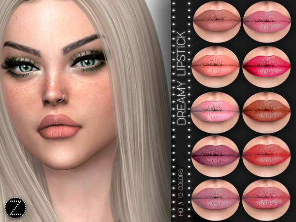 Sims 4 — DREAMY LIPSTICK Z12 by ZENX — -Base Game -All Age -For Female -10 colors -Works with all of skins -Compatible