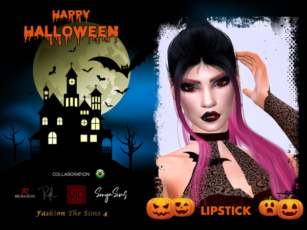 Sims 4 — Halloween Lipstick RPL12 - Collaboration BR by RobertaPLobo — :: Lipstick :: 6 swatches :: Female (Adult) :: HQ
