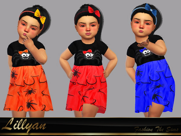 Sims 4 — Dress baby Kelly by LYLLYAN — Dress in 5 colors . You must own the latest toddler stuff pack to be able to see