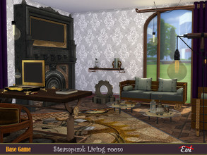 Sims 4 — Steampunk Living room by evi — A steampunk style living room for you that you have get bored with the ordinary. 