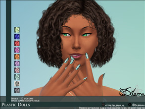 Sims 4 — Plastic Dolls by Silerna — Silhouette nail art for your female sims! Mesh by Lisaminicatsims was bugged and