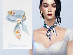 Sims 4 — Jius-Silk scarf 01 by Jius — -Silk scarf -8 colors -Everyday/Party -Custom thumbnail -Base game
