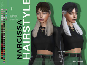 Sims 4 — LeahLillith Narcissa Hairstyle by Leah_Lillith — Narcissa Hairstyle All LODs Smooth bones Custom CAS thumbnail