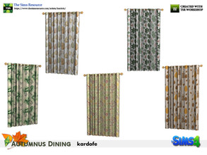 Sims 4 — kardofe_Autumnus Dining _Curtains by kardofe — Stamped curtain, in five different options, with a metal bar with