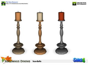 Sims 4 — kardofe_Autumnus Dining _Decorative candlestick 2 by kardofe — Wooden candlestick with candle, only decoration,
