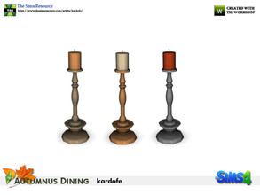 Sims 4 — kardofe_Autumnus Dining _Decorative candlestick by kardofe — Small wooden candlestick with candle, only