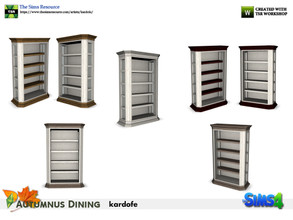 Sims 4 — kardofe_Autumnus Dining _Shelving by kardofe — Classical-style shelving in wood and glass, in seven different