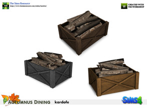 Sims 4 — kardofe_Autumnus Dining _Woodshed by kardofe — Wooden box for storing firewood, decorative, in three different