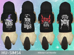 Sims 4 — Killstar Cat Hoodie - Pets by hu-sims4 — Killstar Cat Hoodie 4 Swatches Pet expansion pack required