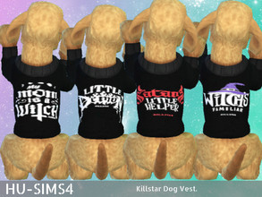 Sims 4 — Killstar Dog Vest - Pets by hu-sims4 — Killstar Dog Vest 4 swatches Pet expansion pack required