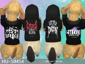 Sims 4 — Killstar Pet Set by hu-sims4 — Killstar Pet Set - Killstar Cat Hoodie - Killstar Dog Vest