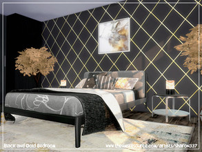 Sims 4 — Black and Gold Bedroom by sharon337 — A lovey Bedroom to help your Sims to have a good night's sleep. 7 x 5 Room