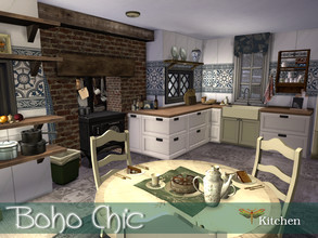 Sims 4 — Boho Chic - the Kitchen by fredbrenny — Between the two roommates it's a constant give and take for style and
