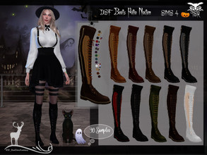 Sims 4 — DSF  Boots Potio Noctem by DanSimsFantasy — High cut boots, ideal for skirts and pants (only tight pant). Ideal